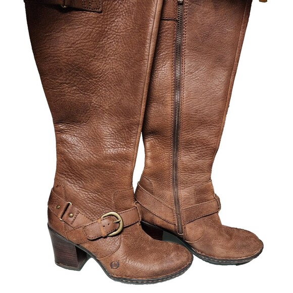 BORN Natasha Leather Boots Size 7 Brown QUALITY - Picture 1 of 12